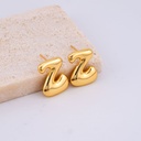 Aretes letras del abecedario baño 18k letra Z