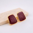 Aretes stud geometricos carey y baño 18k, pin de plata