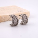 Aretes C hoop con zirconias baño 18k pin de plata