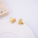 Aretes corazon con perlas baño 18k pin de plata