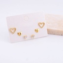 Aretes piercing set de 6 aretes baño 18k pin de plata