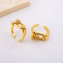 Anillo ajustable eslabon herradura zirconias baño 18k 