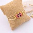Pulsera correa ajustable de hilo metalizado en forma de estrella con zirconia esmaltado baño 18k 