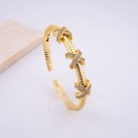 Pulsera brazalete con zirconias baño 18k 