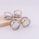 Aretes con madre perla baño 18k pin de plata