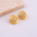 Aretes stud flor con zirconias baño 18k pin de plata