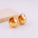 Aretes hoops  bola baño 18k