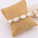Pulsera  con perlas barrocas (imitacion) bolitas baño 18k