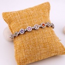Elegante y fina pulsera  con zirconias  baño 18k Rodio y baño 18k calidad premiun