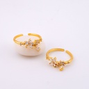 Anillo delgado ajustable con zirconias baño 18k 