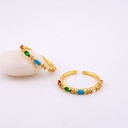 Anillo delgado ajustable con zirconias baño 18k 