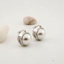 Aretes hoops con perlas y baño 18k
