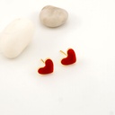 Aretes stud de coeazon esmaltado pin de plata y  baño 18k