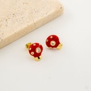 Aretes stud hongo con zirconias baño 18k pin de plata