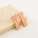 Aretes barbie esmaltados baño 18k pin de plata