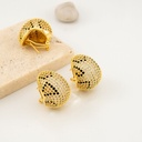 Aretes hoops con microzirconia patente omega  y baño 18k pin de plata