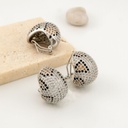 Aretes hoops con microzirconia patente omega y baño 18k pin de plata