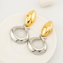 Aretes colgantes dos tonos y baño 18k pin de plata