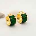 Aretes hoops con zirconias  baño 18k pin de plata
