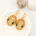 Aretes colgante serpiente con zirconias  baño 18k pin de plata