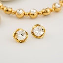 Aretes stud CON ZIRCONIA y baño 18k pin de plata
