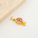 Dije flor micropave con baño 18k