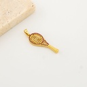 Dije raqueta de tenis con micropave y baño 18k 