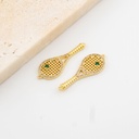 Enlace raqueta de tenis con micropave y baño 18k 