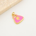 Dije cartera Barbie esmaltado baño 18k