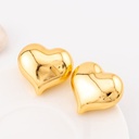 Aretes chunky livianos corazon baño 18k pin de plata