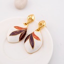 Aretes colgantes gota decorado esmaltado baño 18k pin de plata