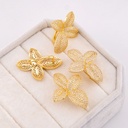 Aretes stud flor con zirconias baño 18k pin de plata