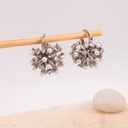 Aretes destello con perlas baño 18k pin de plata