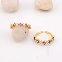 Anillo fino con zirconias  baño 18k