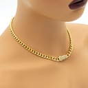 Collar con zirconias  baño 18k