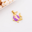Dije en forma de pez esmaltado  baño 18k