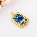 Dije medalla concha de mar con micropave esmaltado  baño 18k