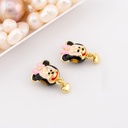 Separador de Minnie agujero grande esmaltado baño 18k