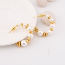 Aretes argollas con perlas baño 18k pin de plata