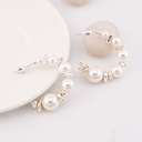 Aretes argollas con perlas baño 18k pin de plata