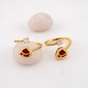 Anillo tulipan con zirconias baño 18k
