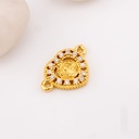 Enlace religioso en forma de corazon micropave baño 18k