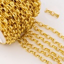 Cadena por yarda en acero eslabones GOLDFILLED baño 18k