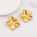 Aretes stud en forma de flor en acero inoxidable