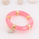 Pulsera elastica en acrilico carey con baño 18k