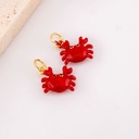 Dije mini cangrejo esmaltado con baño 18k