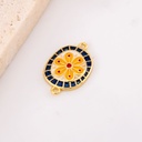 Enlace flor esmaltado con baño 18k