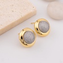 Aretes  dos tonos con zirconia baño 18k pin de plata