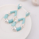 Aretes colgantes resina baño 18k pin de plata