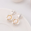 Aretes mini colgantes con perla natural baño 18k pin de plata